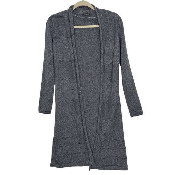 J. McLaughlin 100% Cashmere Long Open Front Duster Cardigan Heather Gray Size XS - Picture 2 of 6